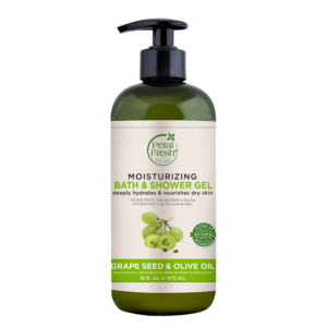 Moisturizing grape seed and olive oil bath and shower gel from Petal Fresh