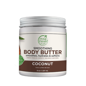 Petal Fresh Pure Smoothing Coconut Body Butter - 237 ml jar with nourishing coconut oil and shea butter for soft, smooth, and hydrated skin