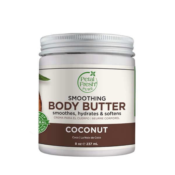 Petal Fresh Pure Smoothing Coconut Body Butter - 237 ml jar with nourishing coconut oil and shea butter for soft, smooth, and hydrated skin